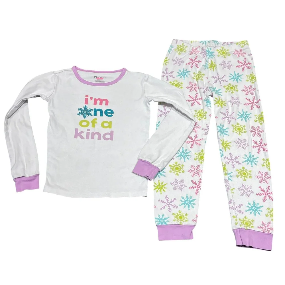 The Children's Place Girls I'm One Of A Kind (snowflake) Pajamas 2 Pc Set Size 6